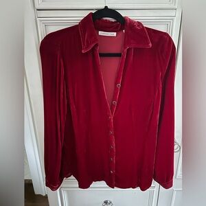 Coldwater Creek Red Velvet Shirt